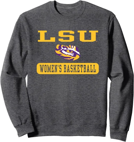 Vista 3 de LSU Tigers - Sudadera de baloncesto para mujer con licencia oficial, Negro