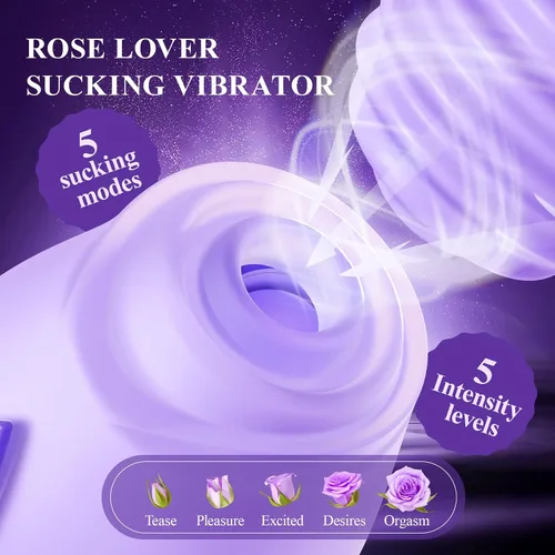Vista 2 de Rosa Juguete Sexual para Adultos - Vibrador de Succión para Mujeres con 5 Modos de Succión y 5 Niveles de Intensidad, Succionador Puro de Apertura