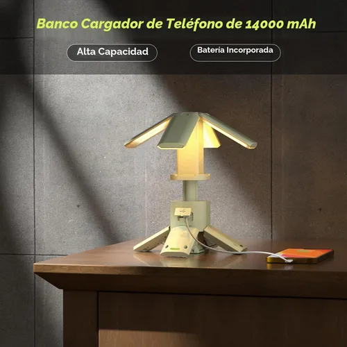 Vista 4 de Luces de camping telescópicas recargables de 14000 mAh LED, linternas magnéticas multifunción para iluminación de obra, lámpara de tienda de camping