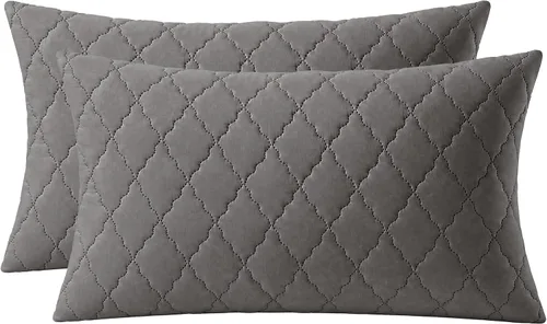 Vista 7 de Breathable Hypoallergenic Standard Size Envelope Pillow Protectors Gray