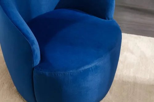 Vista 4 de Silla giratoria decorativa, moderna silla tapizada de barril con respaldo ergonómico y cojín cómodo, sillón individual de ocio para sala de estar