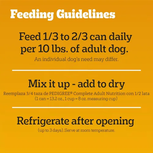 Vista 10 de Pedigree - Alimento húmedo para perros picado, carne de res, 13.2 onzas, 12 unidades 36 vitamins, minerals & amino acids, 30%+ water for