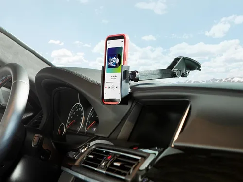 Vista 4 de WeatherTech WindshieldFone con extensión - Soporte universal para teléfono de coche montado en el parabrisas - Perillas billet negras