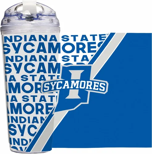 Vista 53 de Rico Industries Taza acrílica NCAA estándar de 24 onzas con tapa con bisagra, taza de doble pared oficialmente licenciada con pajita