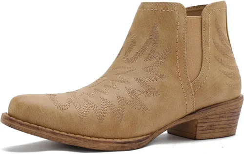 Vista 16 de GLOBALWIN Women's Cowgirl Boots Pull On Ankle Booties 21yy01 Negro2