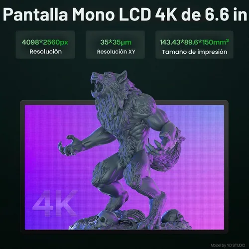 Vista 8 de ELEGOO Mars 5 - Impresora 3D de resina MSLA, sensor mecánico inteligente, nivelación automática inteligente, fuente de luz COB, pantalla LCD mono 4K