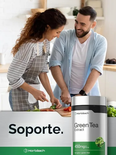 Vista 6 de Horbäach Suplemento de extracto de té verde 450 mg 180 cápsulas