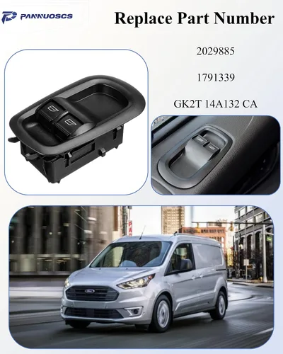 Vista 4 de Interruptor de Ventana de Puerta Compatible con Ford Transit MK8 Custom 2014-2019 Interruptor de Ventana Eléctrica Lado del Conductor GK2T14A132CA