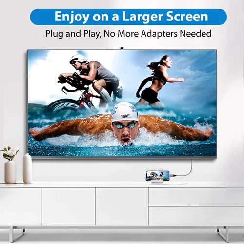 Vista 5 de Cable HDMI USB tipo C 4k alimentado compatible con Amazon Fire HD 10 (2019) Plus carga USB a un máximo de 2160p a 60Hz, cable de 6 pies/6.6 ft