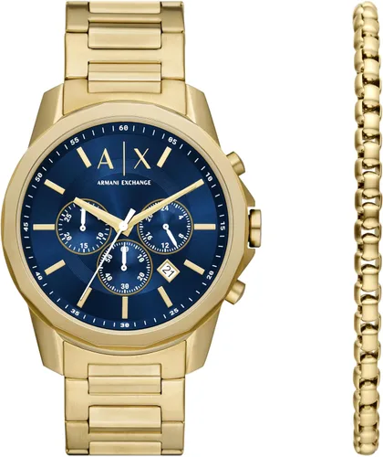 Vista 16 de A X Armani Exchange Reloj de vestir cronógrafo para hombre con correa de acero inoxidable, silicona o cuero
