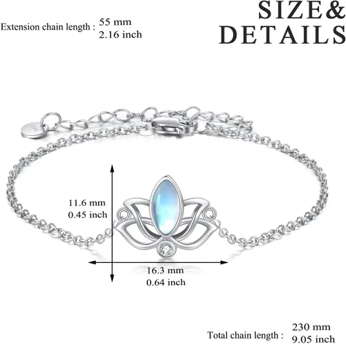 Vista 4 de YFN Sterling Silver Bracelet for Women Adjustable Bracelet Jewelry Gifts for Women Girls