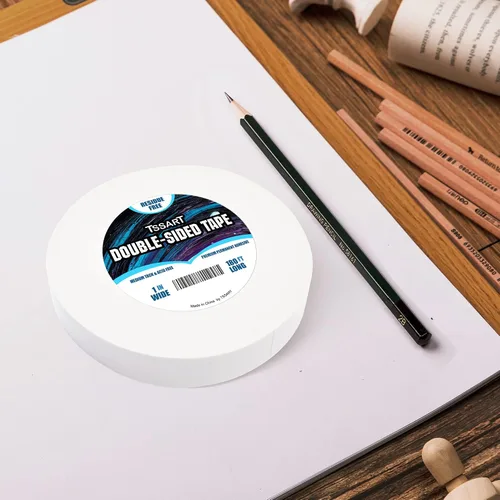 Vista 4 de Cinta de Doble Cara Ultra Fina Permanente - Cinta Adhesiva Pegajosa de Doble Cara para Artes, Manualidades, Fotografía, Álbum de Recortes, Rasgón a