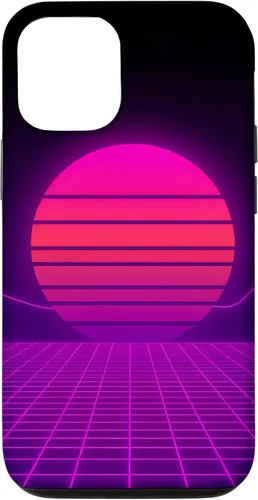 Vista 28 de Funda con diseño estético para iPhone 16 Retrowave Synthwave de los años 80 y 90
