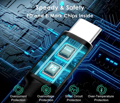 Vista 3 de Adaptadores USB C a CC, kit de enchufe de alimentación de 10 piezas, fuente de cargador universal de 100 W, cable de alimentación PD y conector