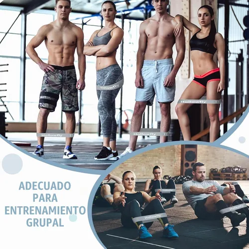 Vista 7 de Hollowfly 12 bandas de ejercicio de látex para entrenamiento de glúteos, bandas de ejercicio elásticas antideslizantes para piernas, sentadillas Gris