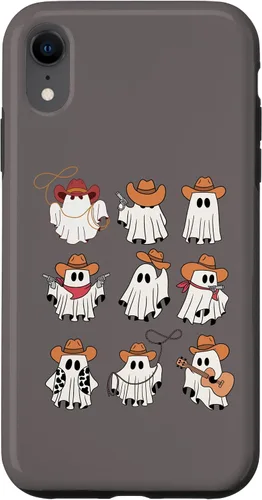 Vista 23 de Carcasa divertida para iPhone 13 Pro Max Boo Haw Western Cowboy Ghost Cowgirl