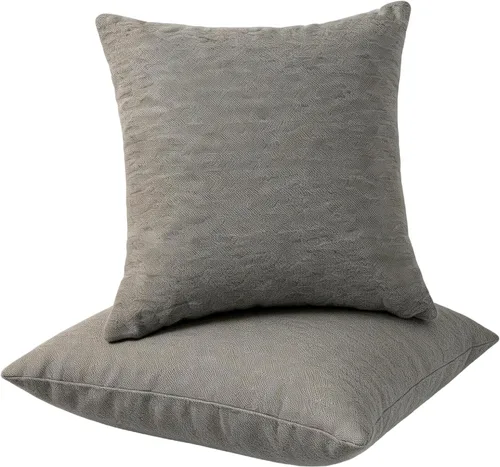 Vista 11 de Almohadas con rellenos incluidos, almohadas de sofá de 18 x 18 pulgadas, almohadas para sofá, azul, paquete de 2, gris claro
