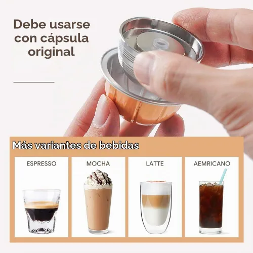Vista 5 de Sesama Cápsula de café de acero inoxidable compatible con VERTUO NEXT y POP New Model & VertuoPlus y Delonghi ENV135S - Soporte para cápsulas