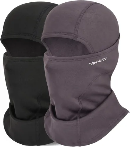 Vista 12 de Pasamontañas de esquí para hombres y mujeres, máscara térmica de invierno Negro