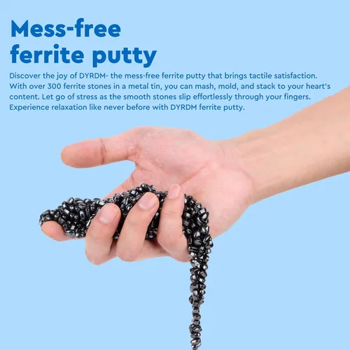 Vista 7 de Más de 300 masillas de ferrita originales de color negro, piedras sensoriales, para adultos para aliviar el estrés y el escritorio, artículos