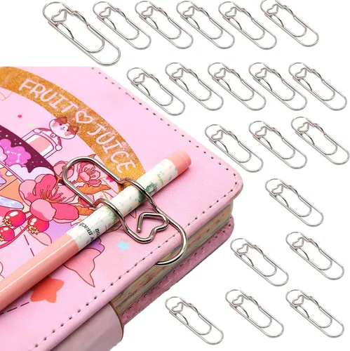 Vista 11 de Soporte para bolígrafo para cuaderno, 20 clips de metal coloridos para bolígrafos, soporte multifuncional para clips de papel, portátil, lindo