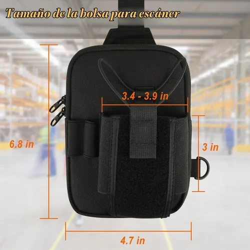 Vista 7 de Funda para Escáner, Arnés de Pecho Universal para Escáner de Código de Barras, Estuche de Transporte para Symbol, Zebra, USPS, Escáneres Postales