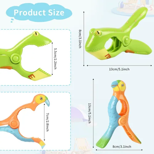 Vista 2 de Clips para Toallas de Playa, Sopito Clips para Toallas Tamaño Jumbo para Sillas de Playa Crucero Patio y Accesorios de Piscina, Juego de 4