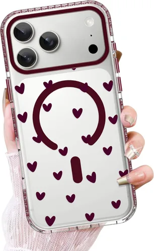 Vista 29 de OOK Funda magnética transparente para iPhone 17, lindo encaje floral negro Encaje Negro Floral