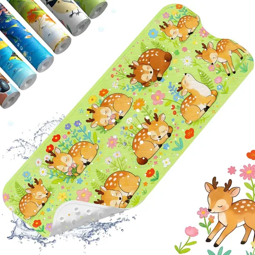 Vista 22 de XIYUNTE Alfombra de Baño para Bebé para Bañera Antideslizante Alfombra de Baño para Niños - 40''x16'' Extra Larga Alfombra de Bañera para Bebé