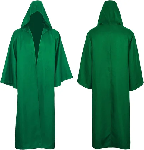 Vista 2 de Vestido con capucha Medieval Hombre y Mujer capa Manga Larga uniforme Top Abrigo gótico capa Retro capa gótica