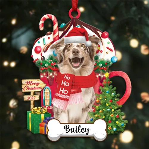 Vista 25 de Amantes de los perros de Navidad – Navidad de perros disponibles para muchos perros Shi Tzu – Adorno con forma personalizada, adorno de Navidad