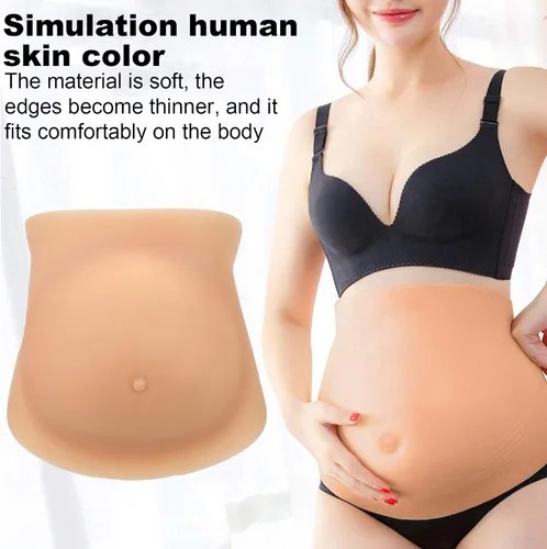 Vista 5 de Vientre falso de embarazo, silicona artificial flexible para adultos, vientre falso para embarazadas, vientre falso para embarazo, abdomen falso