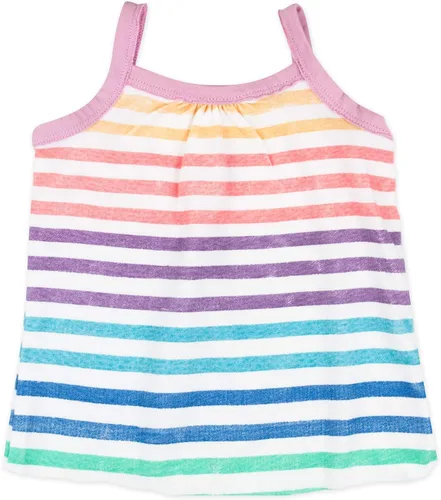 Vista 6 de HonestBaby 5-Pack Cami Tops Sleeveless T-Shirts 100% Organic Cotton for Infant and Toddler Baby Girls (Legacy)