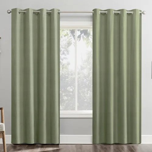 Vista 10 de Sun Zero Columbia - Paquete de 2 paneles de cortinas térmicas con ojales, par, 100 % opacas, ahorro de energía, 50 x 84 pulgadas, azul brumoso Azul