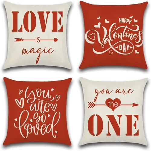 Vista 9 de Juego de 4 fundas de almohada de 18 x 18 pulgadas, modernas fundas de almohada para sofá, decoración para el hogar, exterior, tela de lino Estilo 1