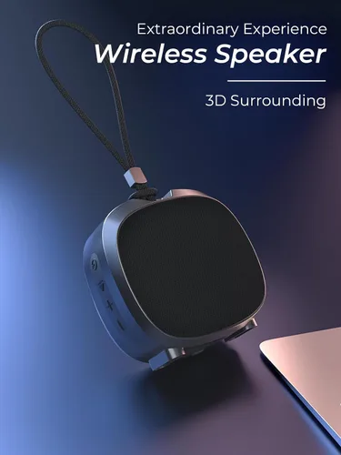 Vista 7 de Altavoz Bluetooth Reproductores multimedia portátiles, sonido estéreo claro y fuerte, altavoz inalámbrico de graves profundos con luces TWS IPX5