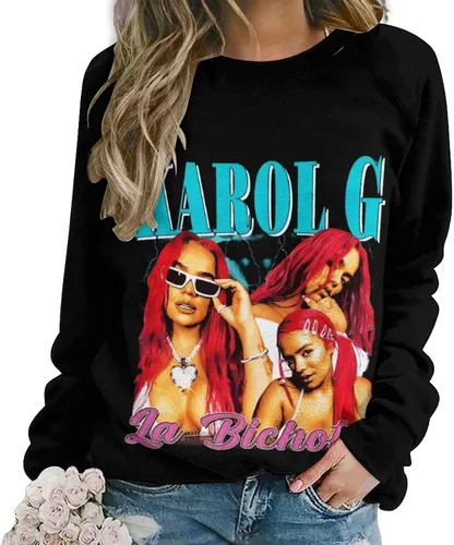 Vista 2 de PAPERBAGS Sweatshirt Womens Graphic Crewneck Long Sleeve Sweatshirts Casual Pullover Tops