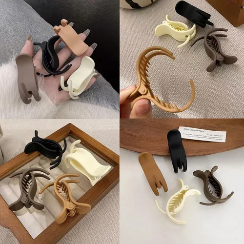 Vista 7 de 4 pinzas para el cabello para mujer, para colas de caballo altas y moños, accesorios de moda para el cabello para herramientas de trenzado