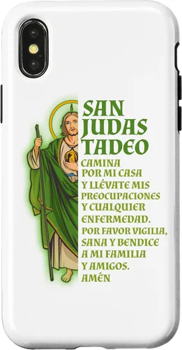 Vista 5 de Funda para iPhone 16 San Judas Tadeo con Oración