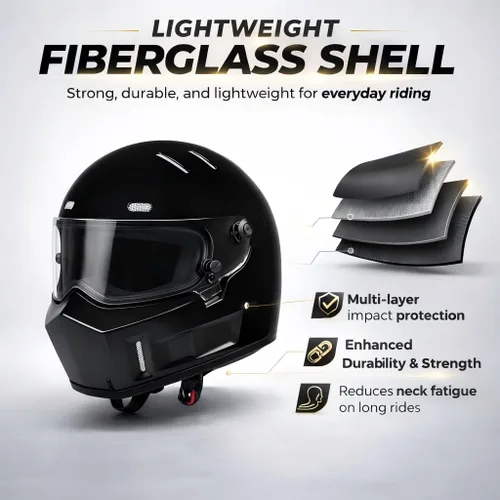 Vista 3 de CRG - Casco de motocross de cara completa para motocicleta de calle, de fibra de vidrio, certificado por DOT, casco de tamaño extra grande Negro