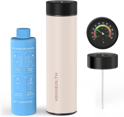 Vista 19 de Slim 16H Estuche de viaje para enfriador de insulina con etiqueta médica de viaje QR, bolsa de viaje para medicamentos portátil con enfriador