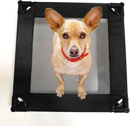 Vista 3 de Pozico Cama elevada para mascotas con malla transpirable para gatos y perros pequeños, cuna refrescante elevada para cachorros y gatitos, 18.9 x