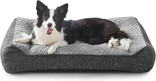 Vista 25 de JOEJOY Camas ortopédicas XL para perros de tamaño grande, extra gruesas, con apoyo y laterales, sofá cama ultrasuave para perros grandes, color Beige