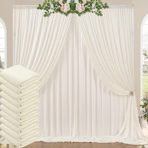 Vista 121 de Cortinas de fondo negras negras sin arrugas para fiestas, cortinas de tela gruesa para telón de fondo de fotos para cumpleaños, bodas, baby shower