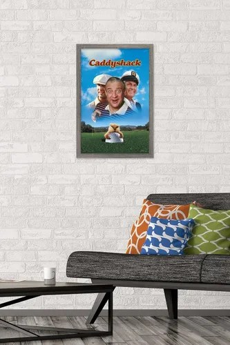 Vista 2 de Trends International Caddyshack - Póster de pared de arte clave, 14.725 x 22.375 pulgadas, versión enmarcada de madera de granero Versión enmarcada