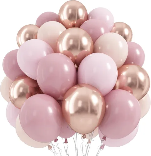Vista 12 de Globos de color verde salvia marrón, paquete de 60 globos con estampado Verde Marrón Oro