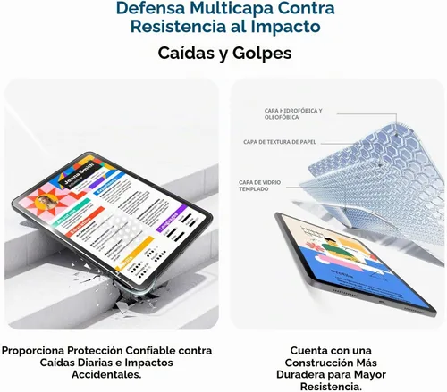 Vista 5 de MOBDIK Paperfeel - Protector de pantalla de cristal para iPad Air 11 M4 / M3 / M2
