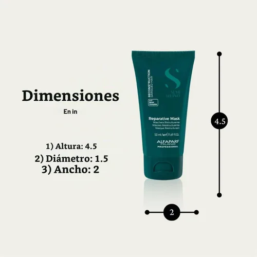 Vista 2 de Alfaparf Milano Semi Di Lino Reconstrucción Reparative Travel Size Mascarilla para cabello dañado, 1.72 oz.