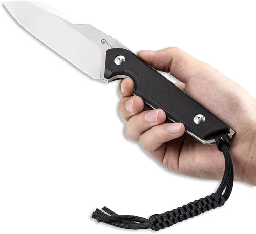 Vista 4 de CIVIVI Kepler C2109C - Cuchillo de hoja fija, mango G10 de 4.48 pulgadas, cuchillo para cinturón con funda Kydex, cordón, clip para actividades al
