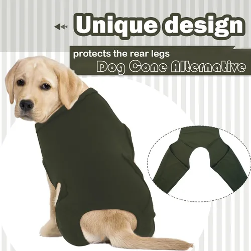 Vista 5 de ROZKITCH Manga para Perro para Patas Traseras, Manga para Mascotas para Evitar que el Perro Lame Heridas, Protector de Codo, Traje de Recuperación